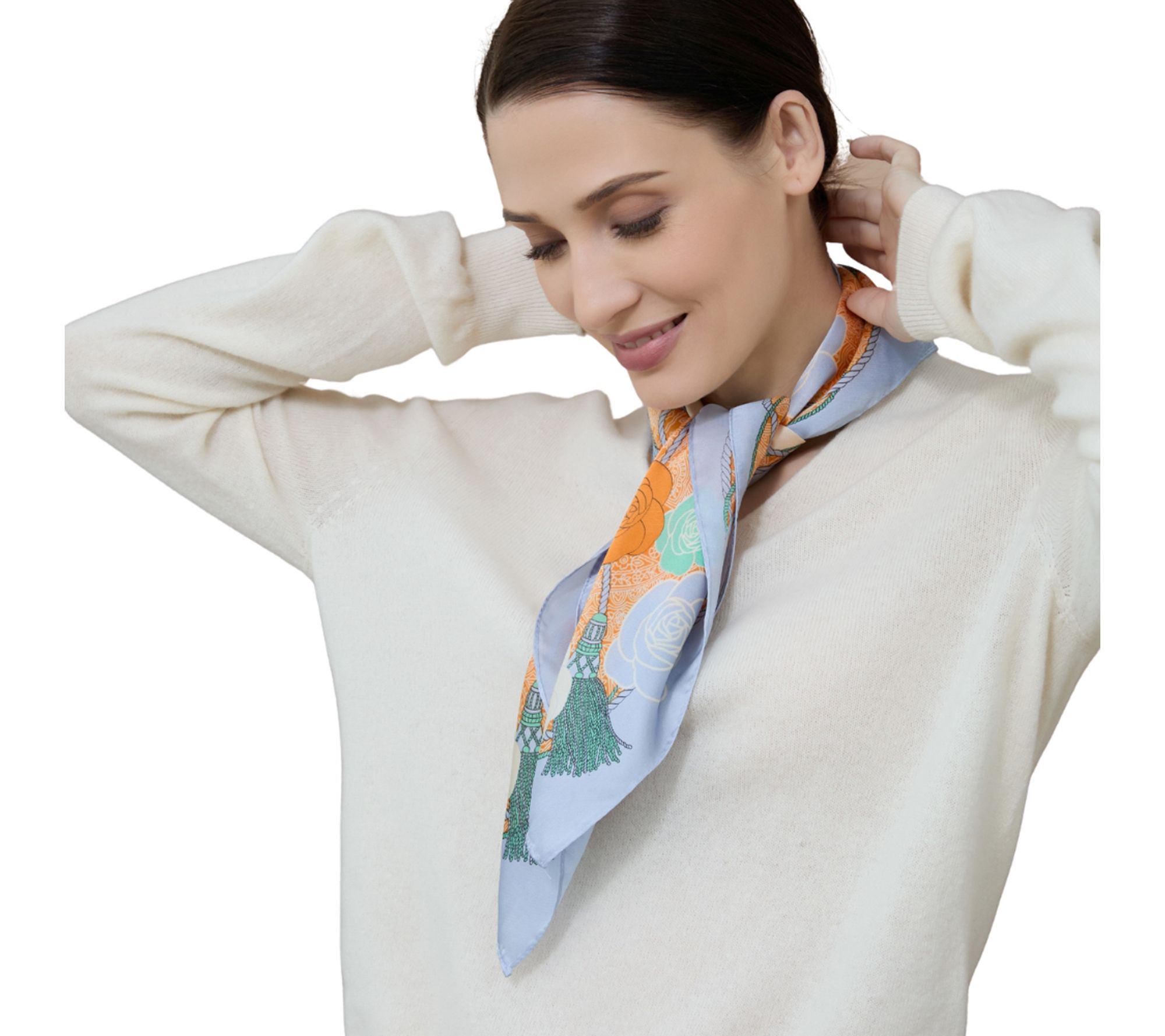  Youzey The Calia Satin Silk Lightweight Scarf 27" x 27"