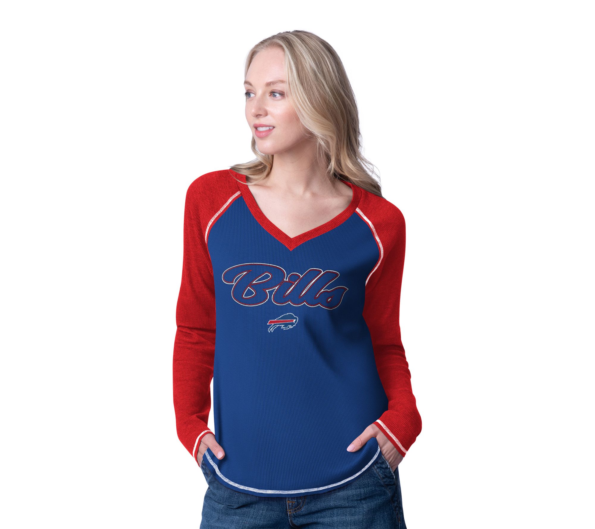 NFL Officially Licensed Women's Waffle Long Sleeve T -Shirt