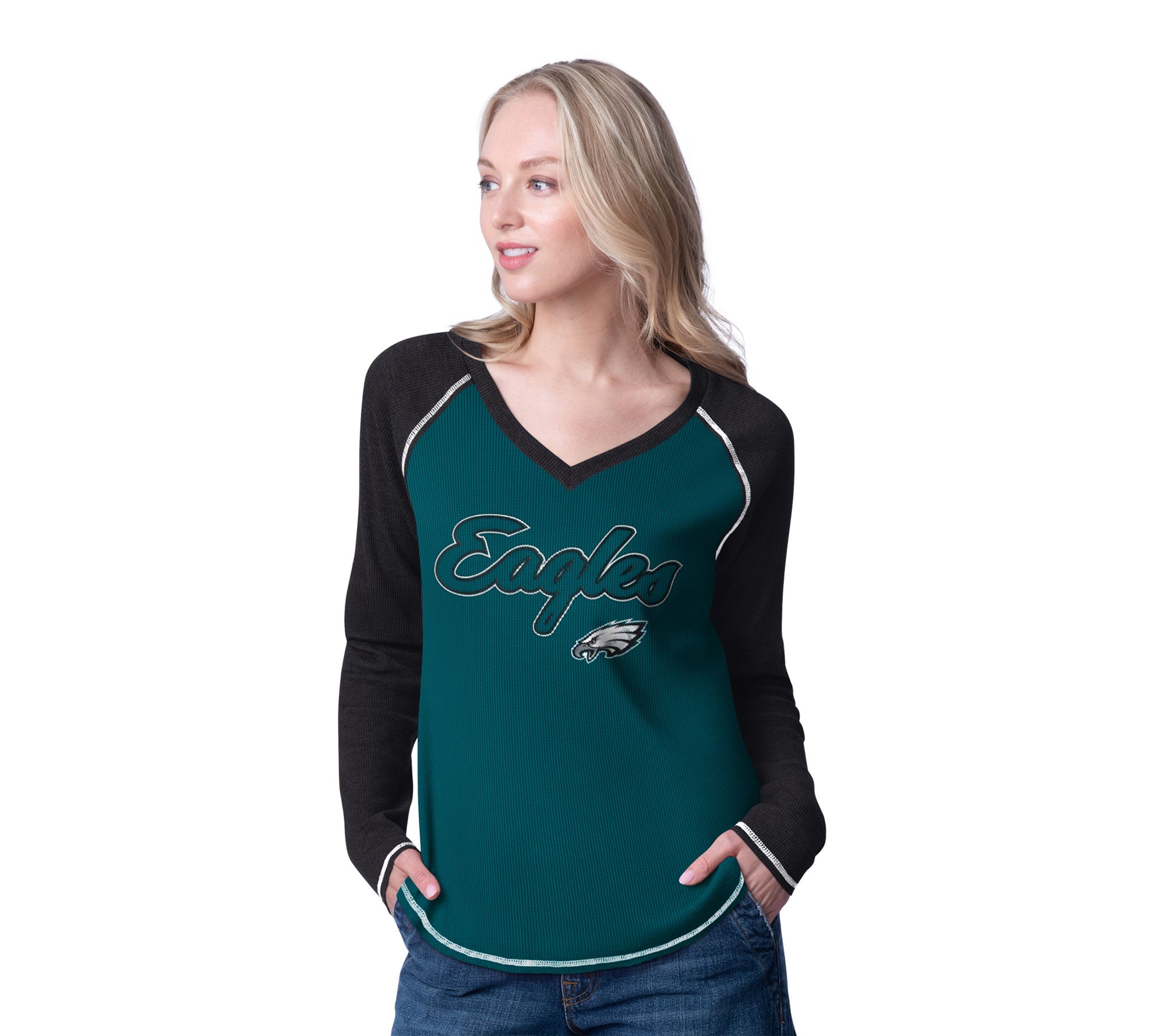 NFL Officially Licensed Women's Waffle Long Sleeve T -Shirt