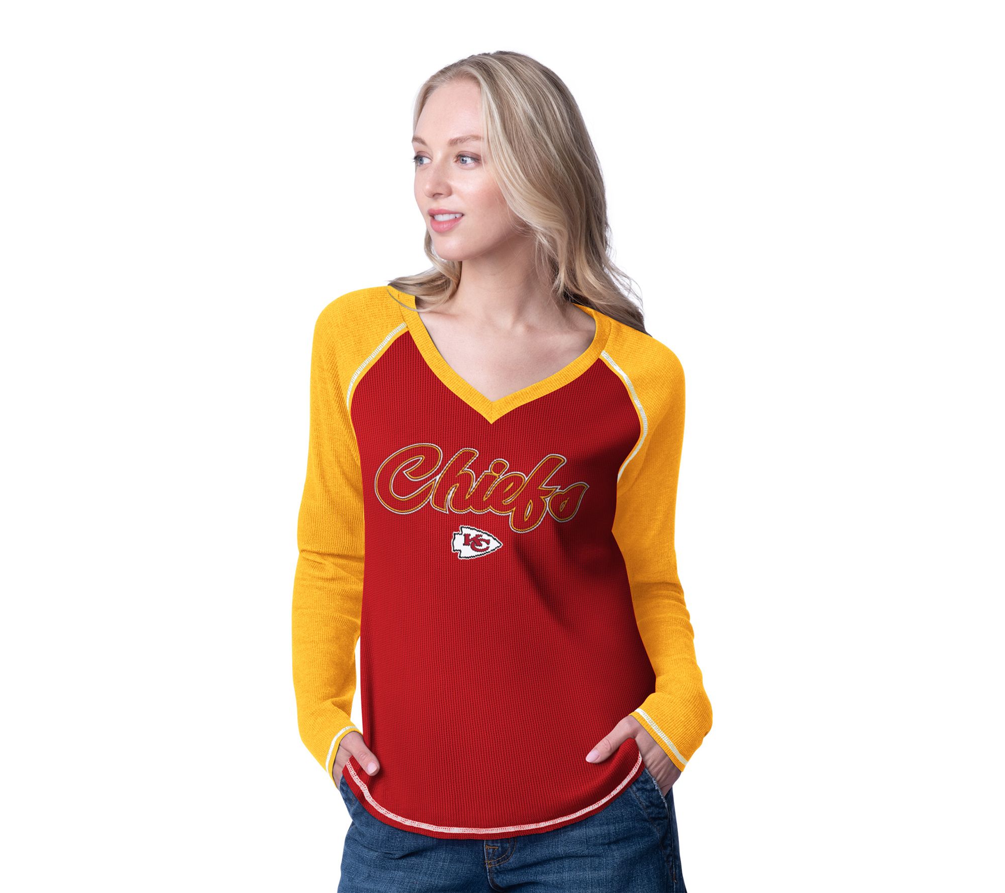 NFL Officially Licensed Women's Waffle Long Sleeve T -Shirt