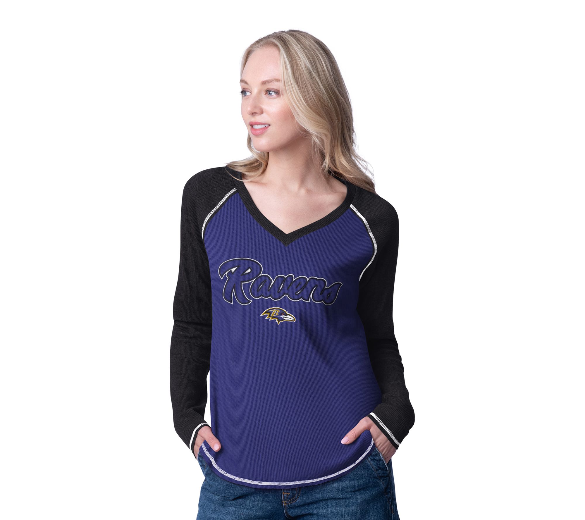 NFL Officially Licensed Women's Waffle Long Sleeve T -Shirt