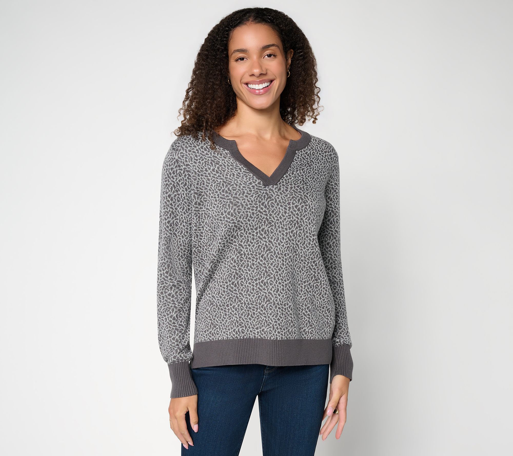Belle by Kim Gravel Elevated Animal Jacquard Sweater