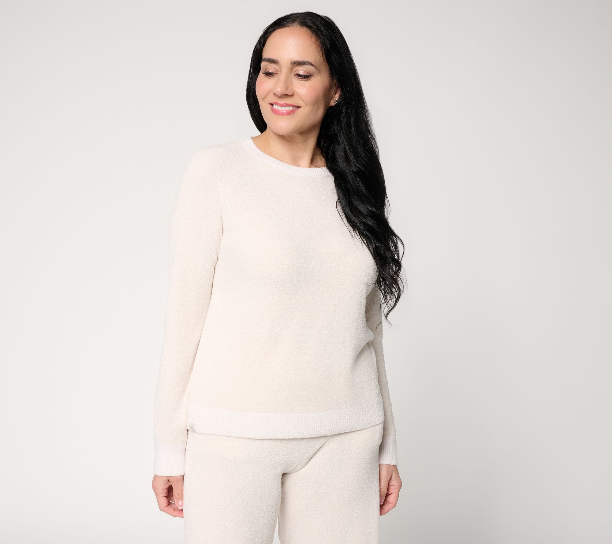 "As Is" Barefoot Dreams CozyChic Ultra Lite Heathered RibTrimPullover