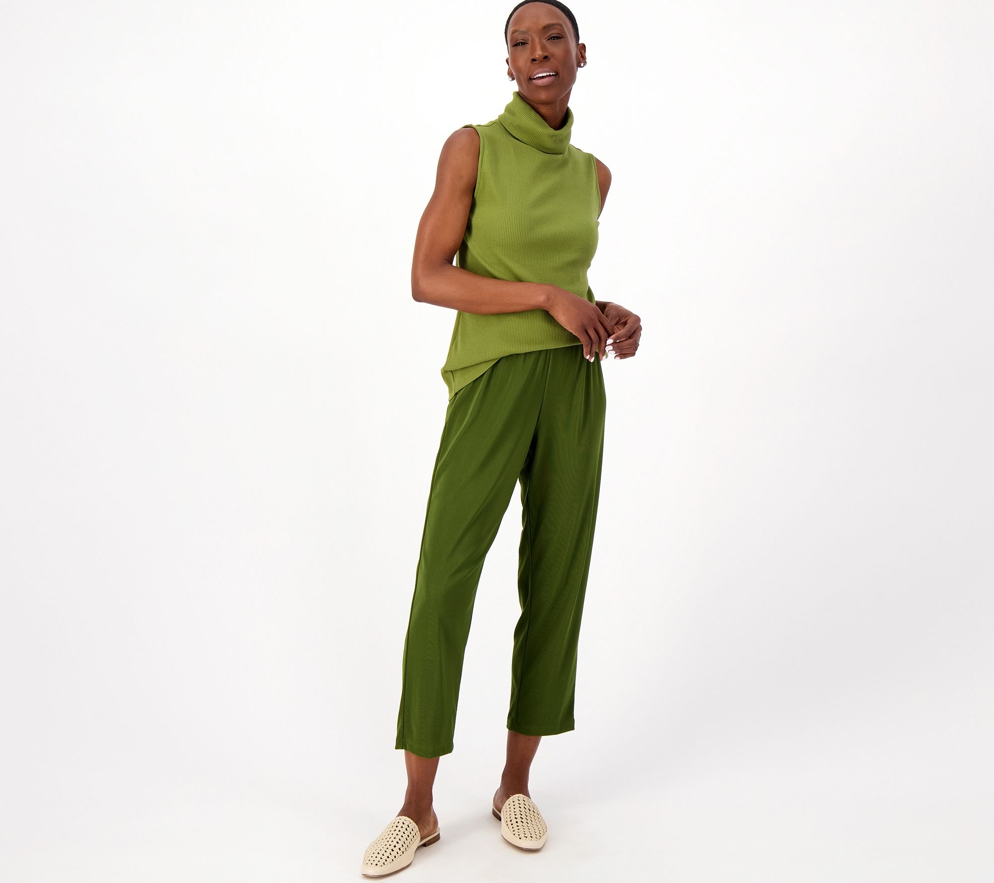 Susan Graver Modern Essential Lustra Knit Crop Pants 