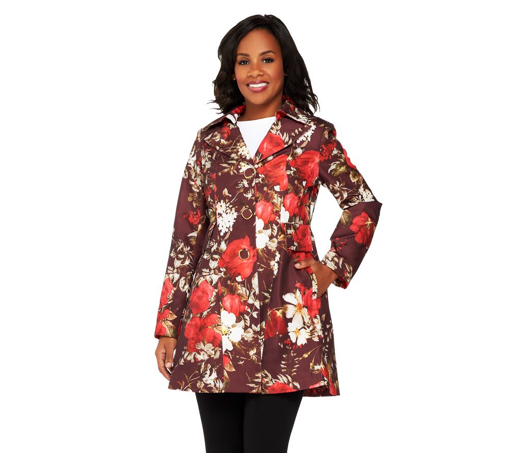 Dennis Basso Notch Collar Fit and Flare Coat - QVC.com