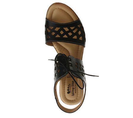 Spring Step Style Lamay Leather Quarter Strap Sandals - QVC.com