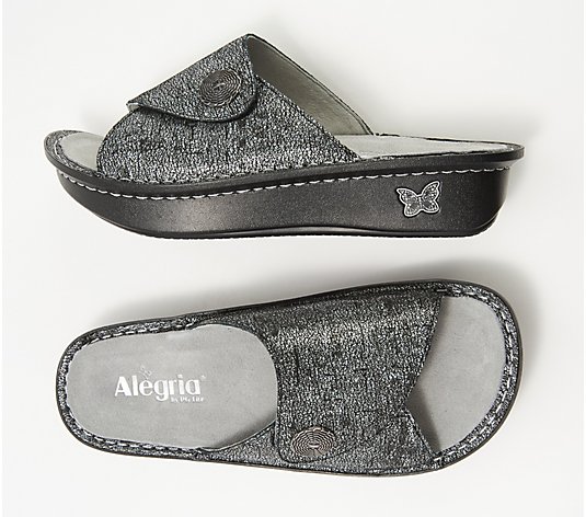 Alegria Leather Printed Slide Sandals - Kylee