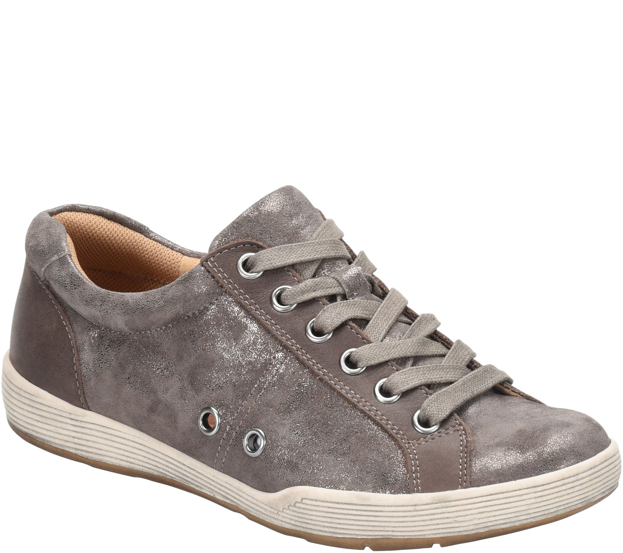 Comfortiva Lace up Leather Sneakers - Lyons - QVC.com