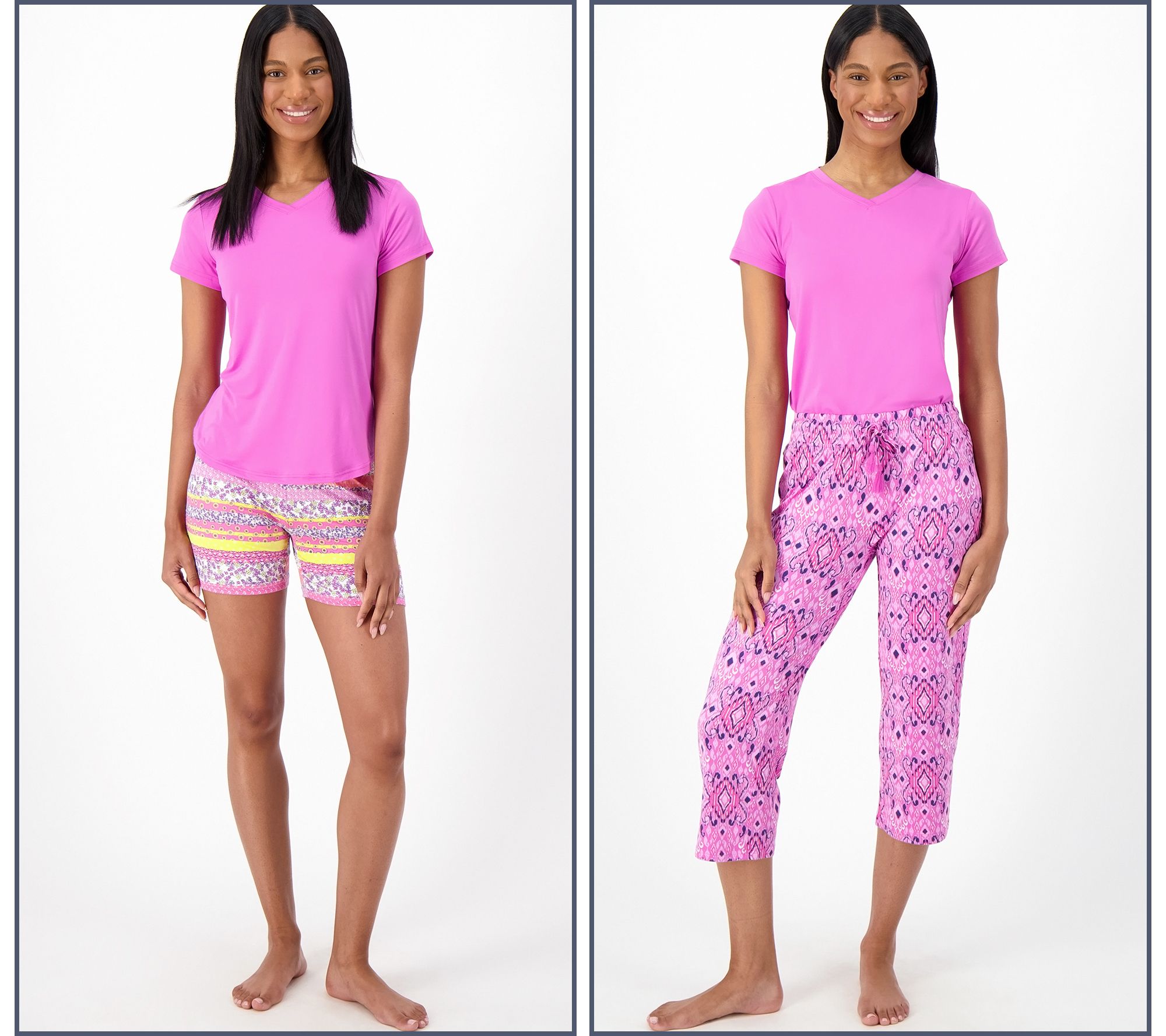 MUK LUKS Cloud Knit 3-Piece Pajama Set with Shorts & Pants - QVC.com