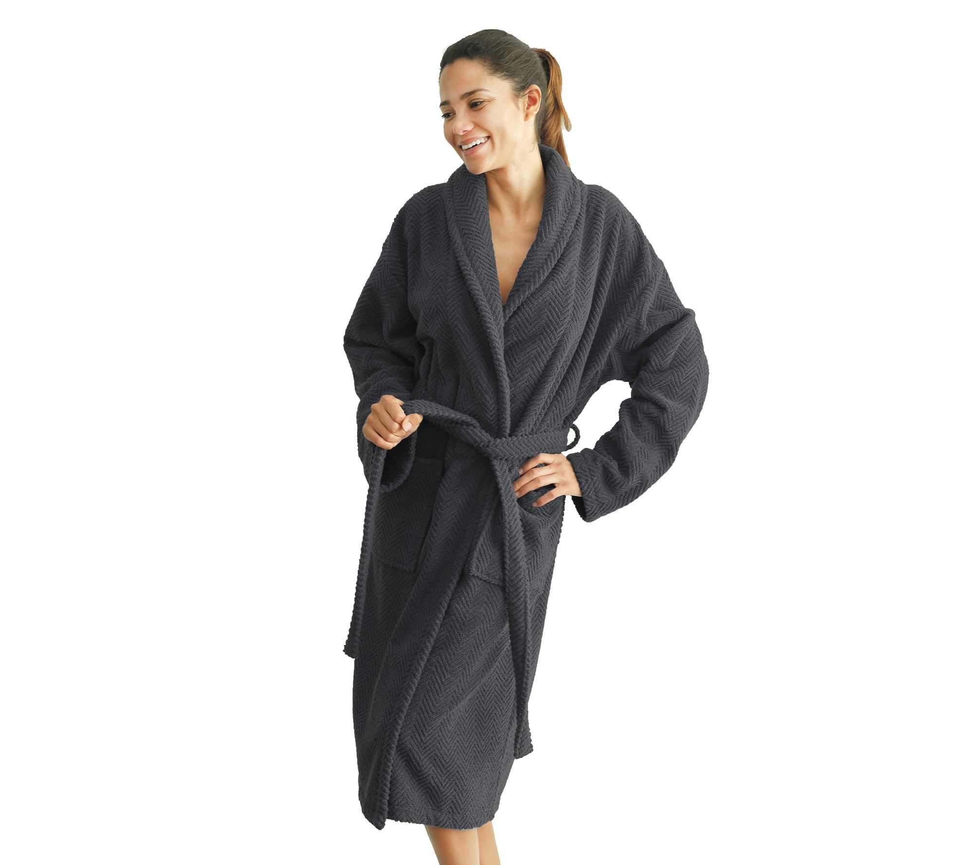 Linum Home Textiles Unisex Herringbone Weave Bathrobe