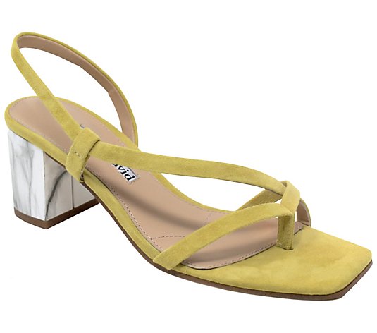 Charles David  Leather Asymmetrical  Low Heel Sandals - Clay