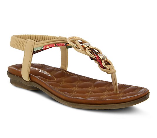 Patrizia by Spring Step Embellished T-Strap Sandals - Gadelina