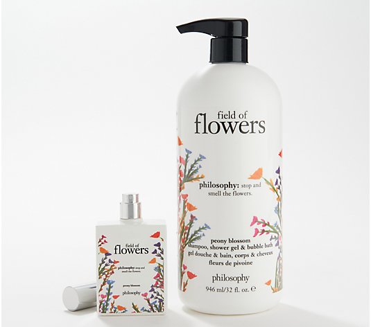philosophy field of flowers shower gel 32oz & 2oz fragrance