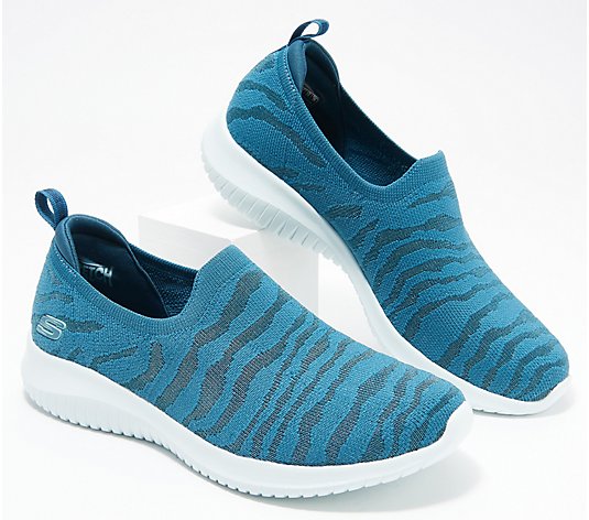Skechers Ultra Flex Washable Knit Jacquard Slip-On Shoes - Wild Eye