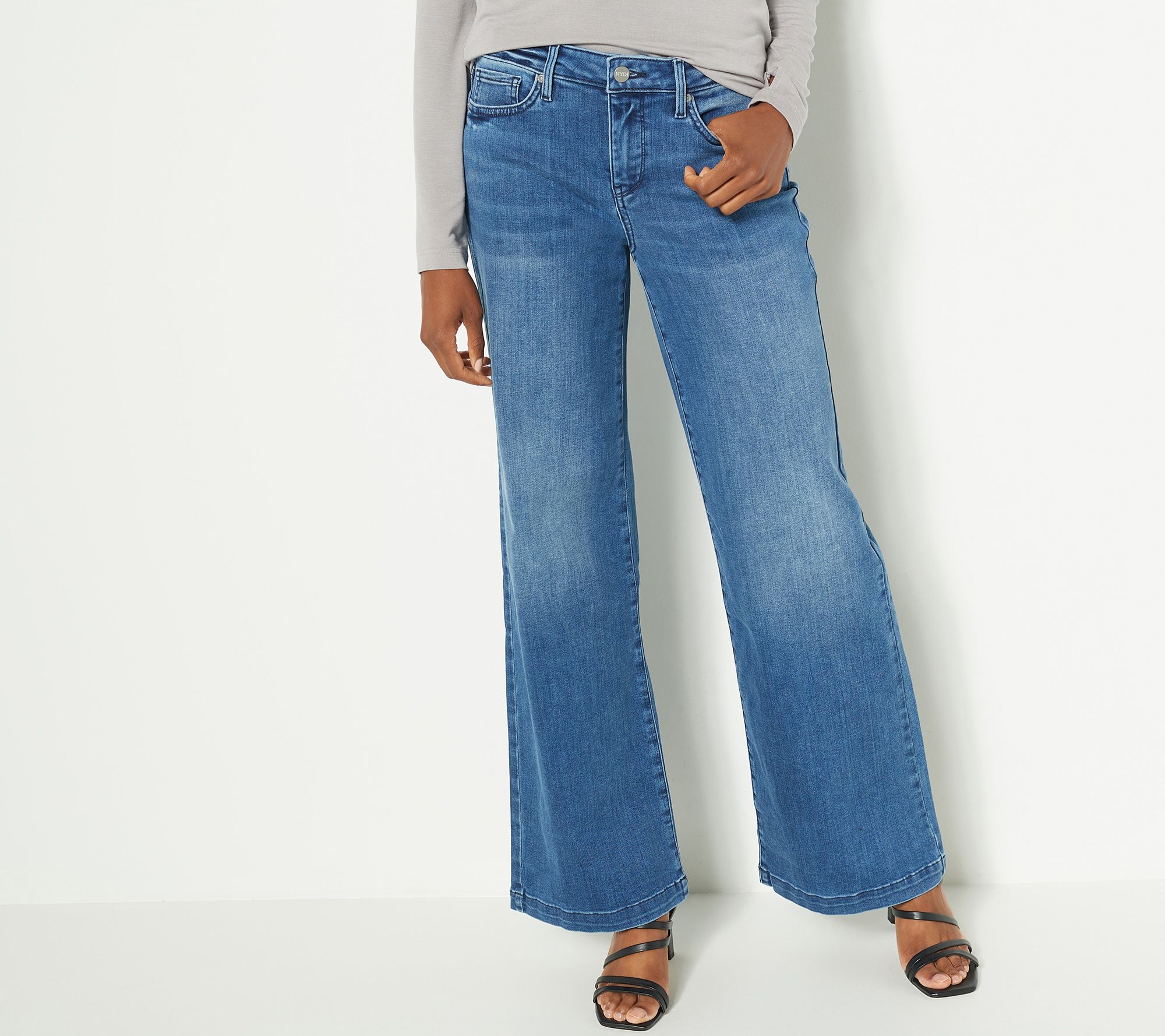 NYDJ Teresa Wide-Leg Jeans- Foundry - QVC.com