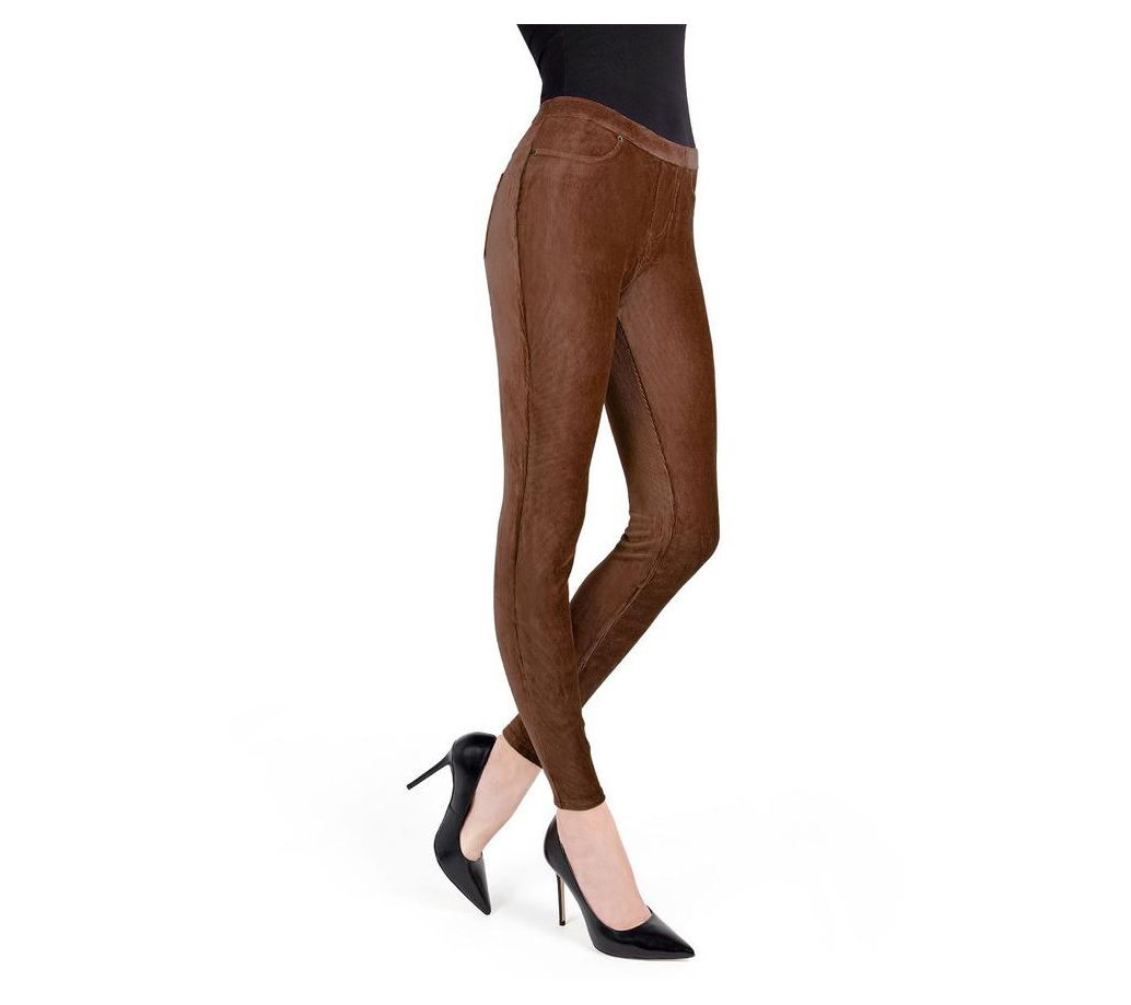 Memoi Thin-Rib Stretch Corduroy Leggings