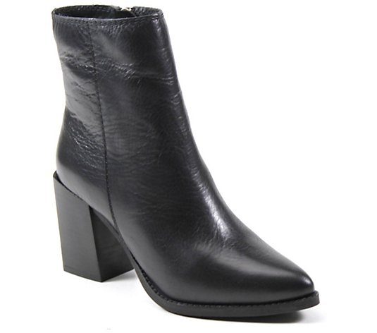 Diba True Dress Leather Pointy Toe Ankle Boots- Tall Toes