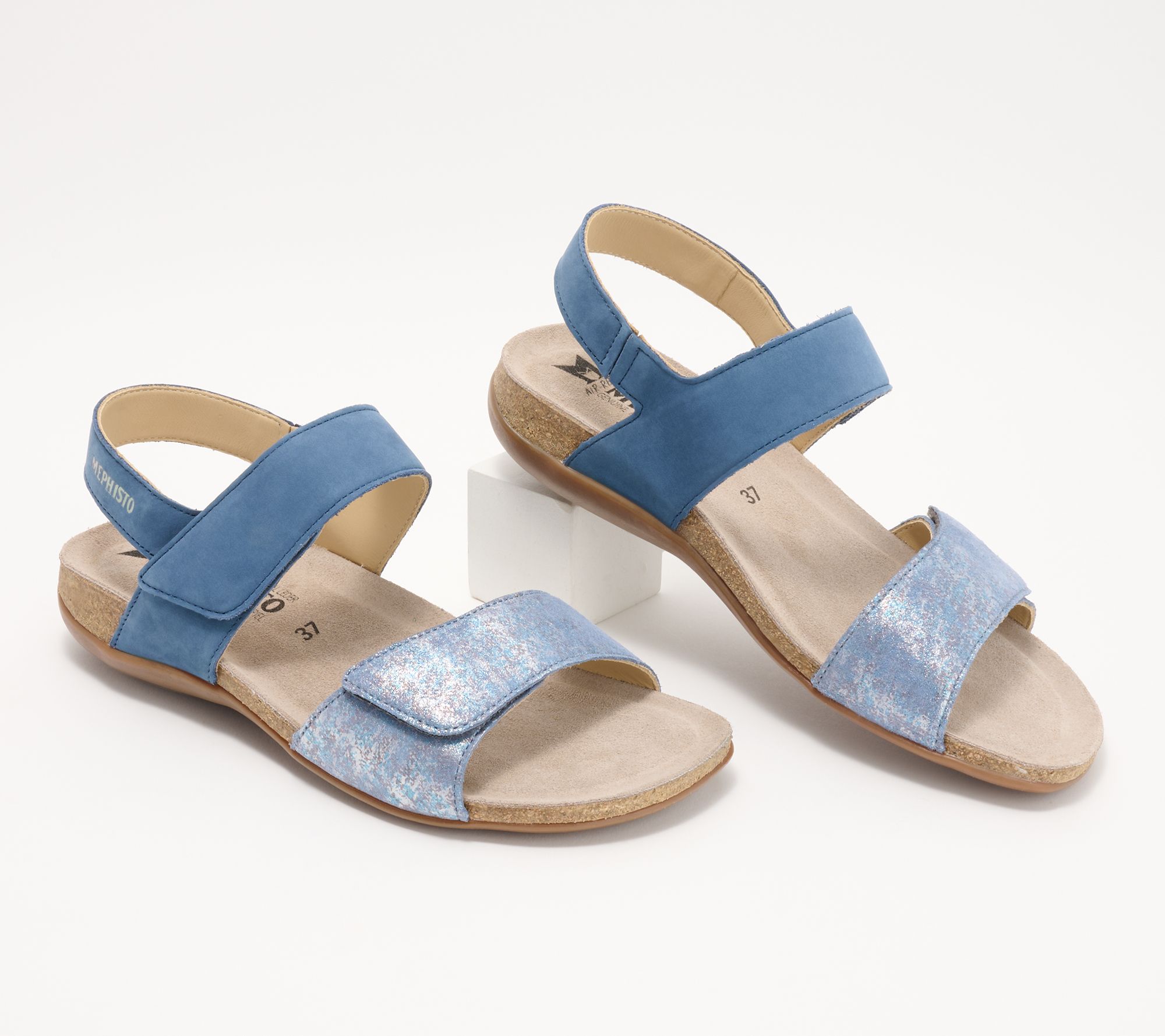 Mephisto Leather Adjustable Sandals - Agave - QVC.com