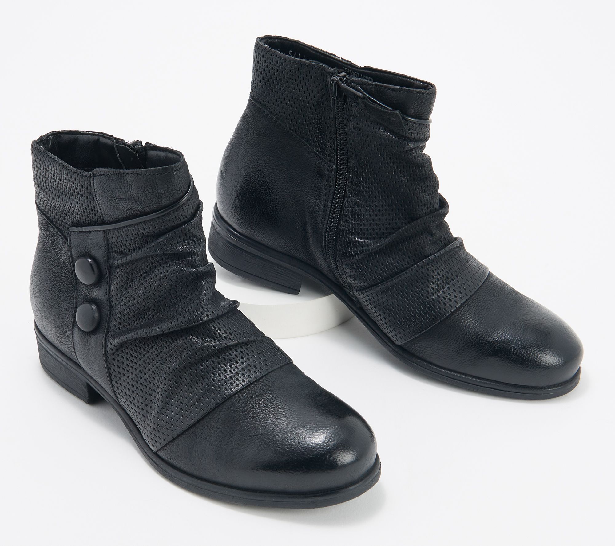"As Is" Miz Mooz Leather Wide Width Ankle Boots- Sallie
