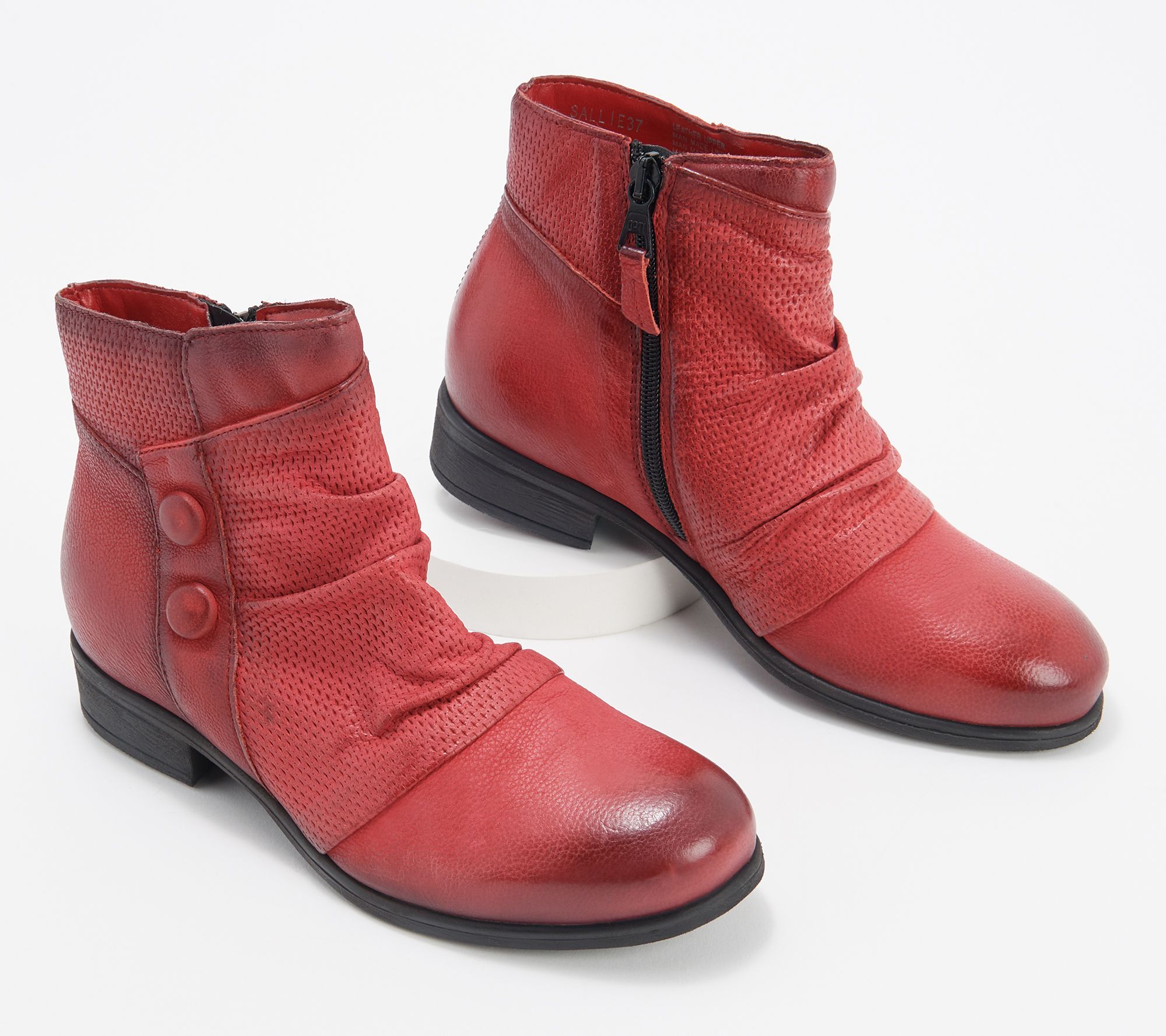 "As Is" Miz Mooz Leather Wide Width Ankle Boots- Sallie