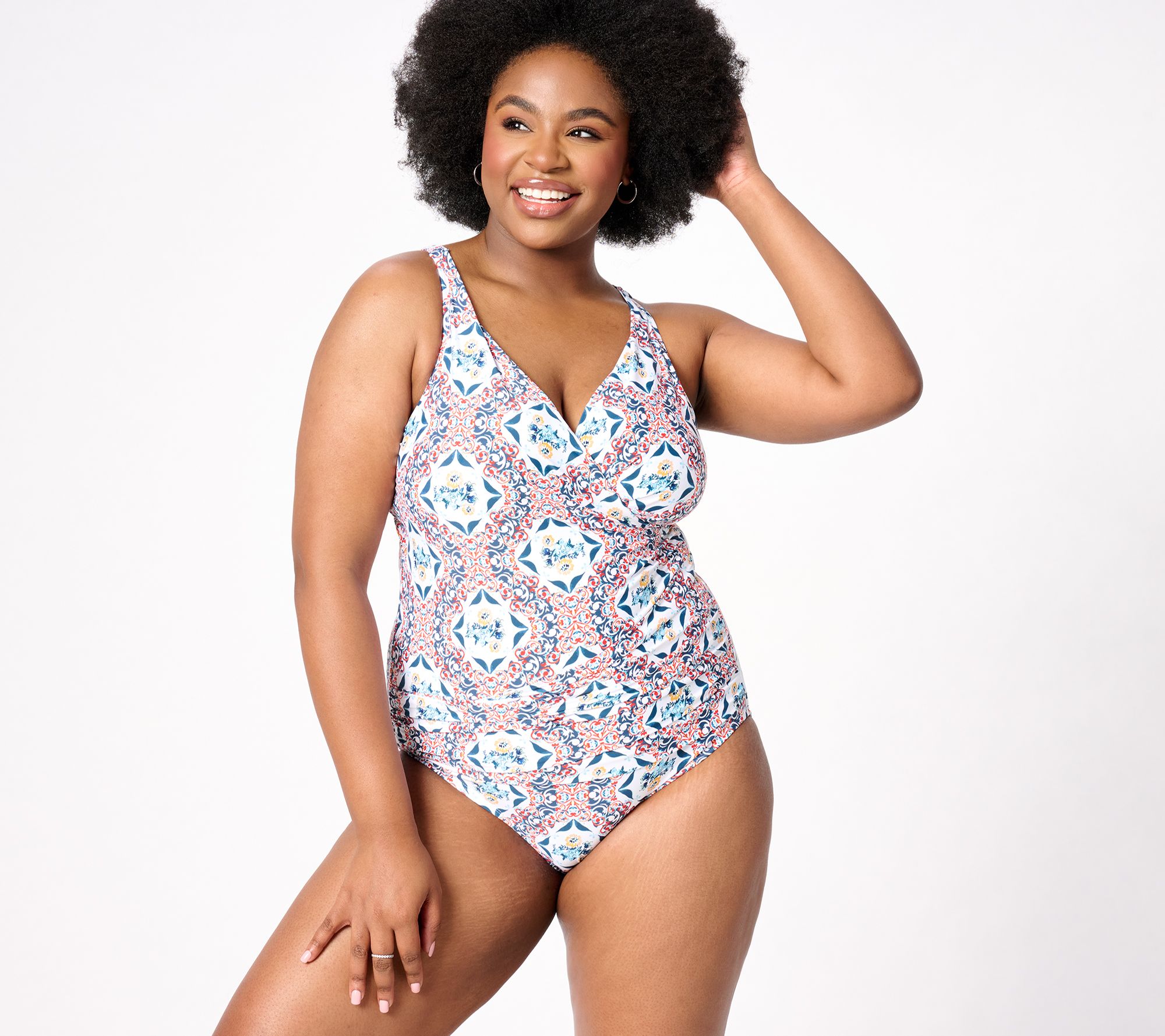 Jantzen Draped Surplice Mailot One-Piece Swimsuit