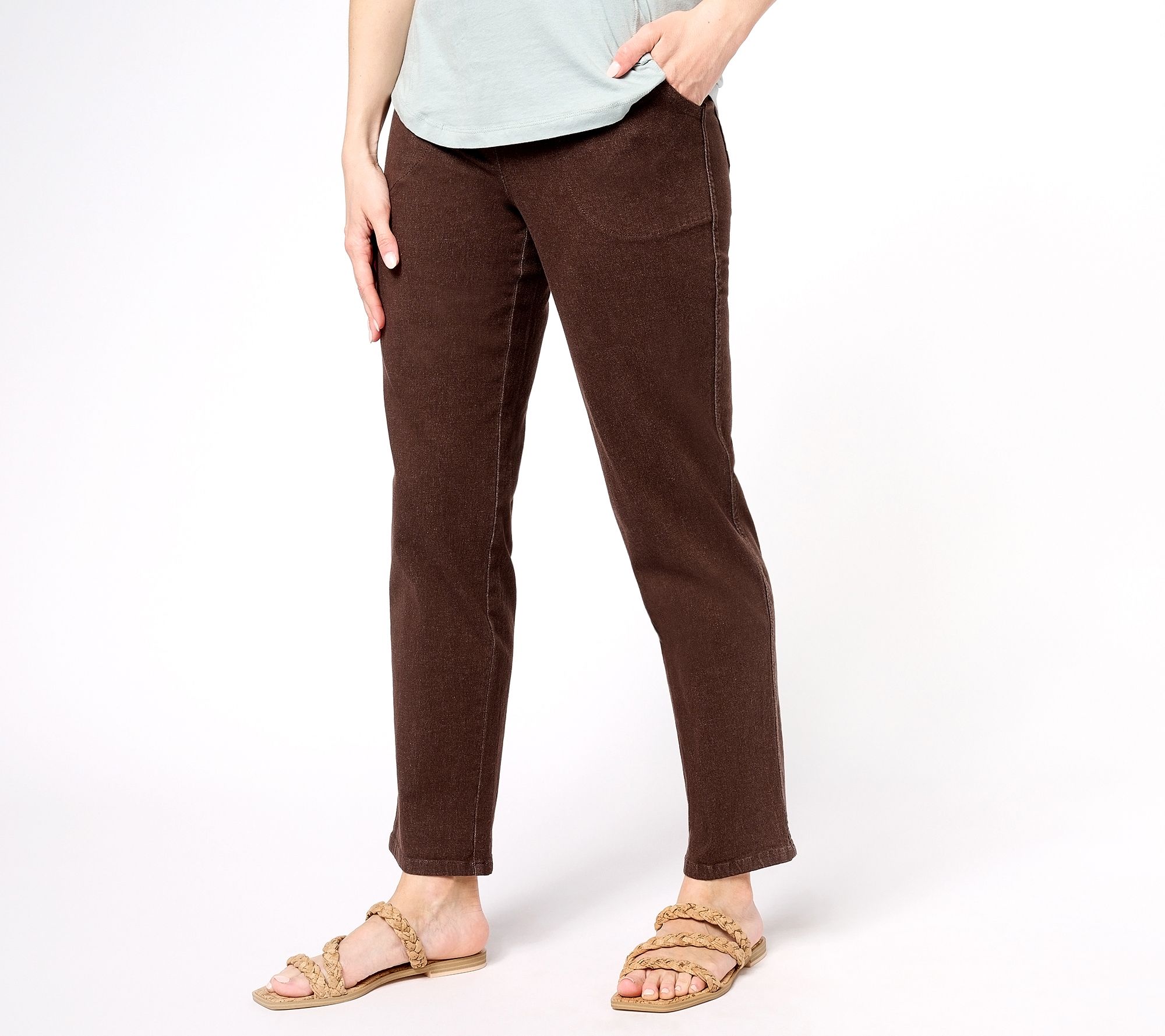 Denim & Co. "How Timeless" Petite 4-Pocket Pull-On Jeans