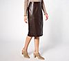 Denim & Co. Signature Petite Faux Leather Skirt