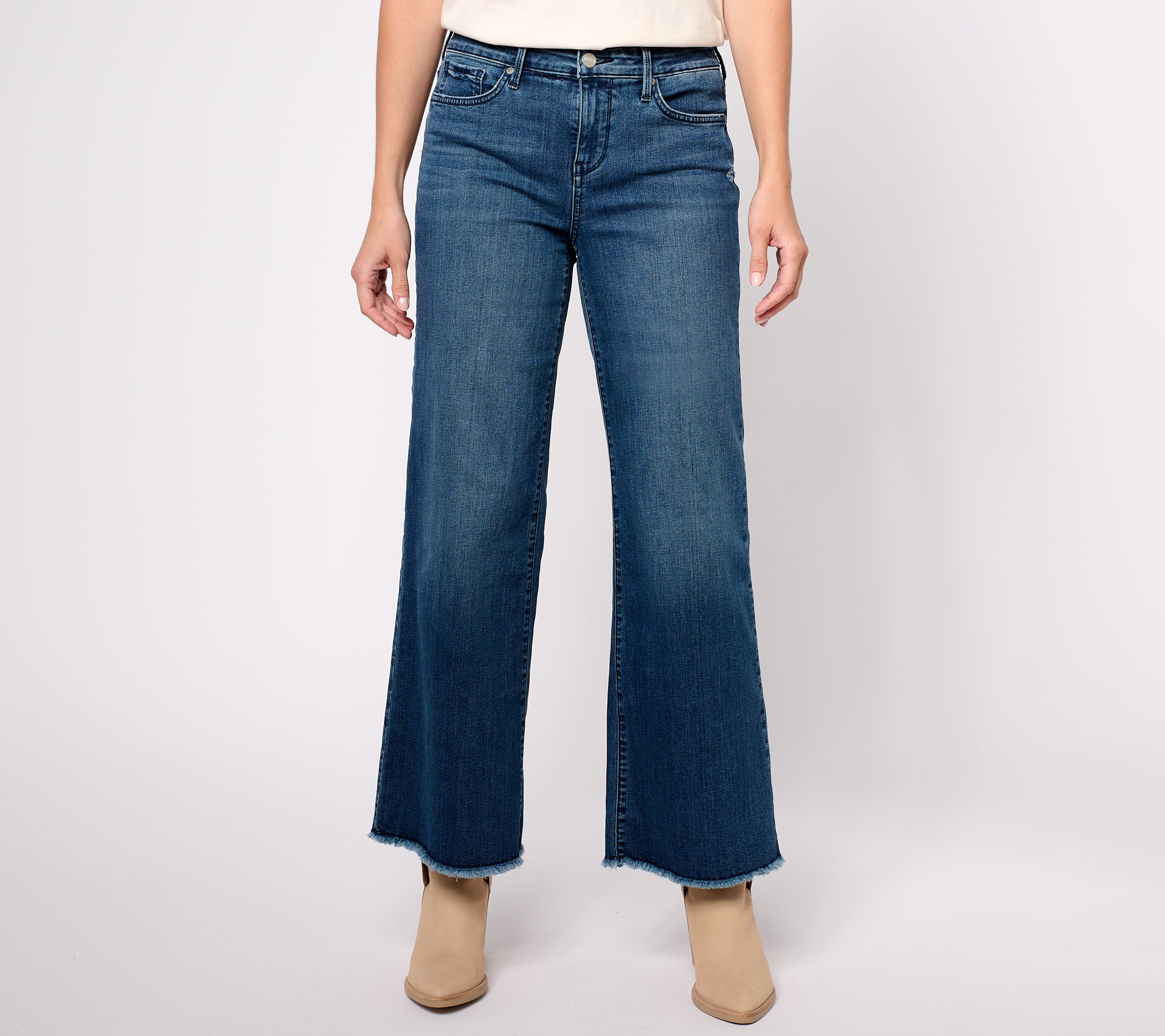 NYDJ Teresa Wide Leg Ankle Jeans- Riverwalk - QVC.com