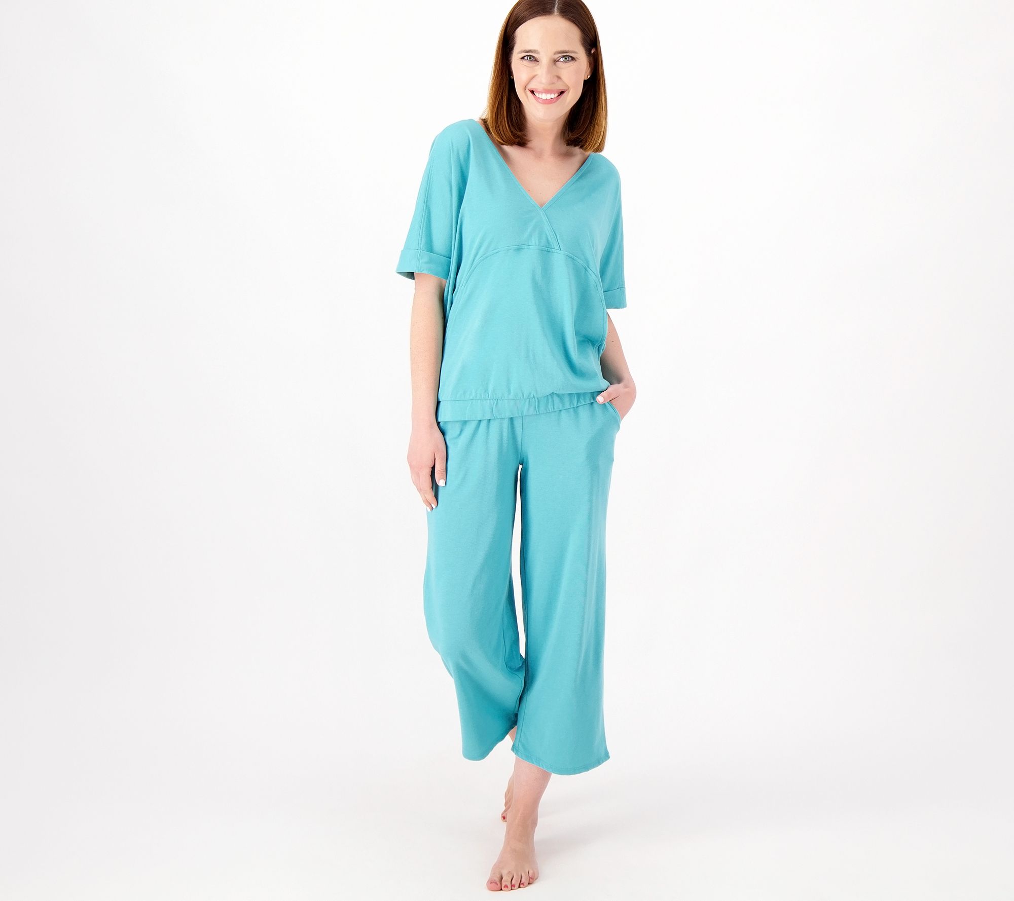 "As Is" Koolaburra by UGG Sueded Jersey Pullover & Cropped Pant