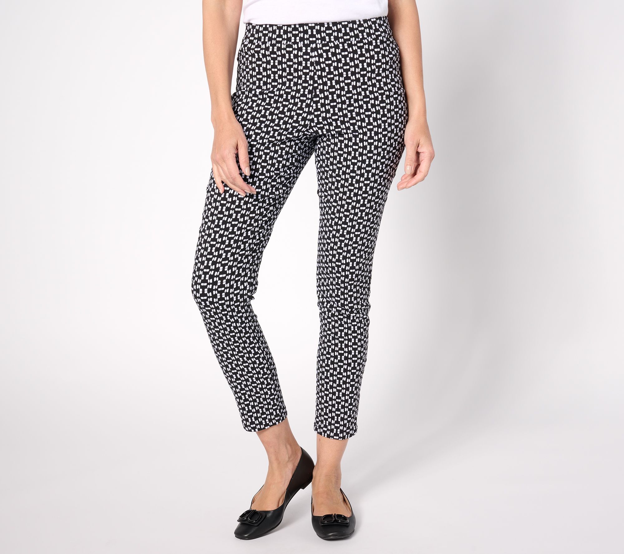 Women's Up!, Gold Patterned Slimming Pull on Ankle Pants