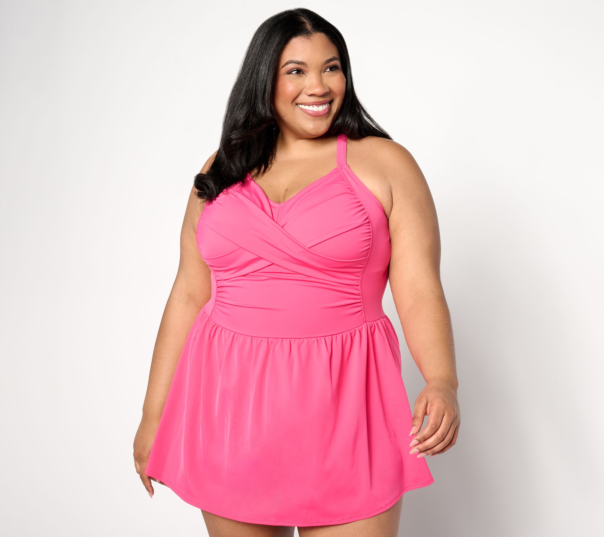 Denim & Co. Beach Sweetheart Neckline Swim Dress