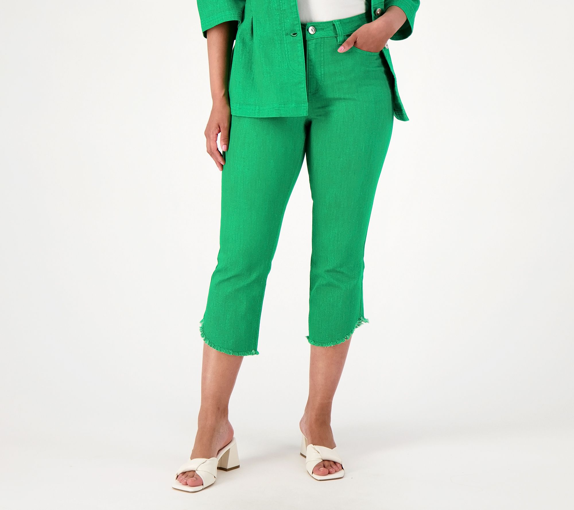  "As Is" Studio Park x Jane Treacy Tall Twill Kick Flare Crop Jean