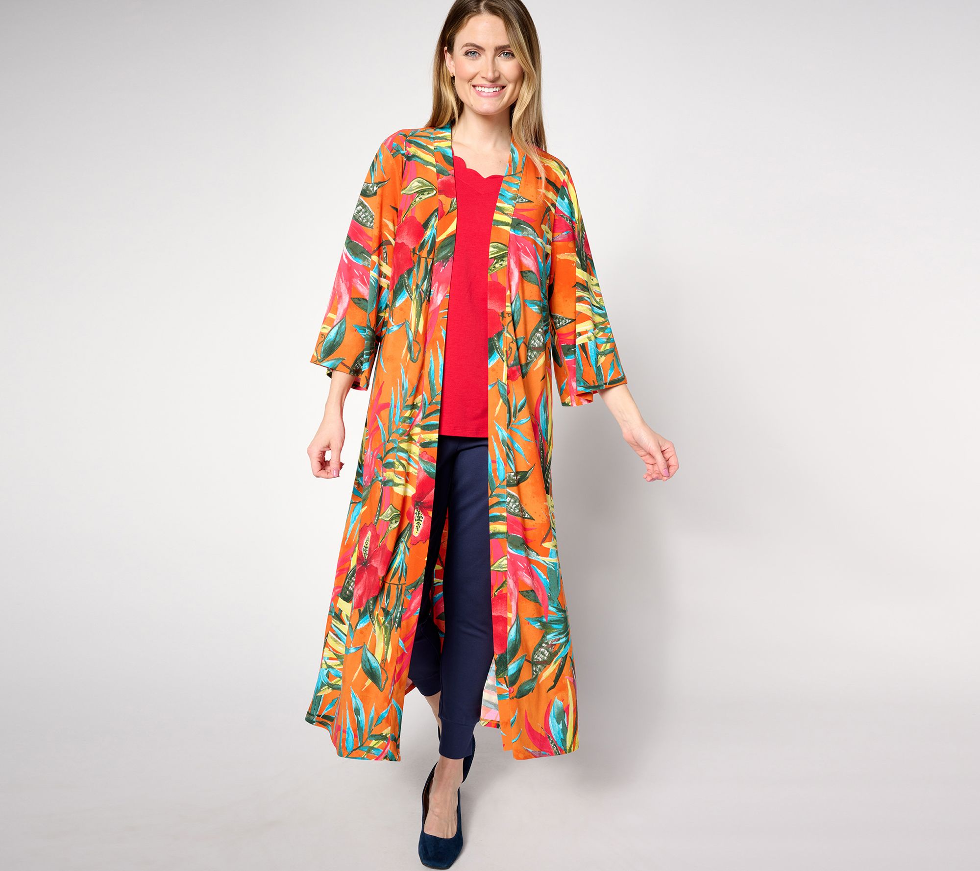 Women with Control Como Jersey Regular Printed Duster