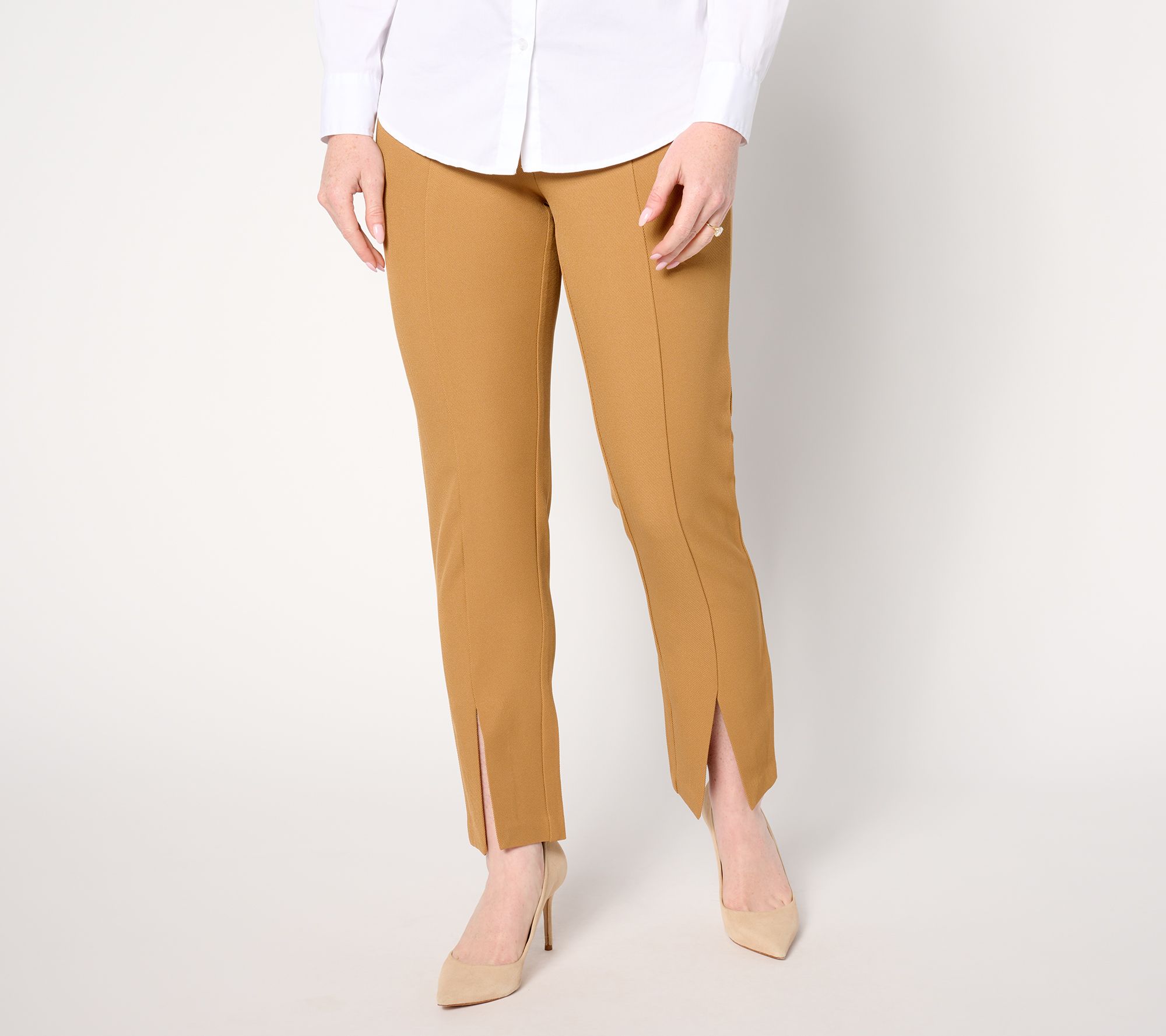 Isaac Mizrahi Live! Tall Timeless Twill Slim Straight Ankle Pants
