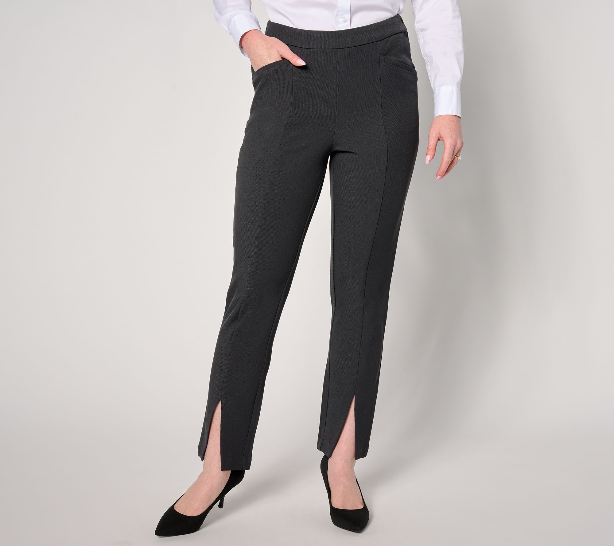 Isaac Mizrahi Live! Tall Timeless Twill Slim Straight Ankle Pants