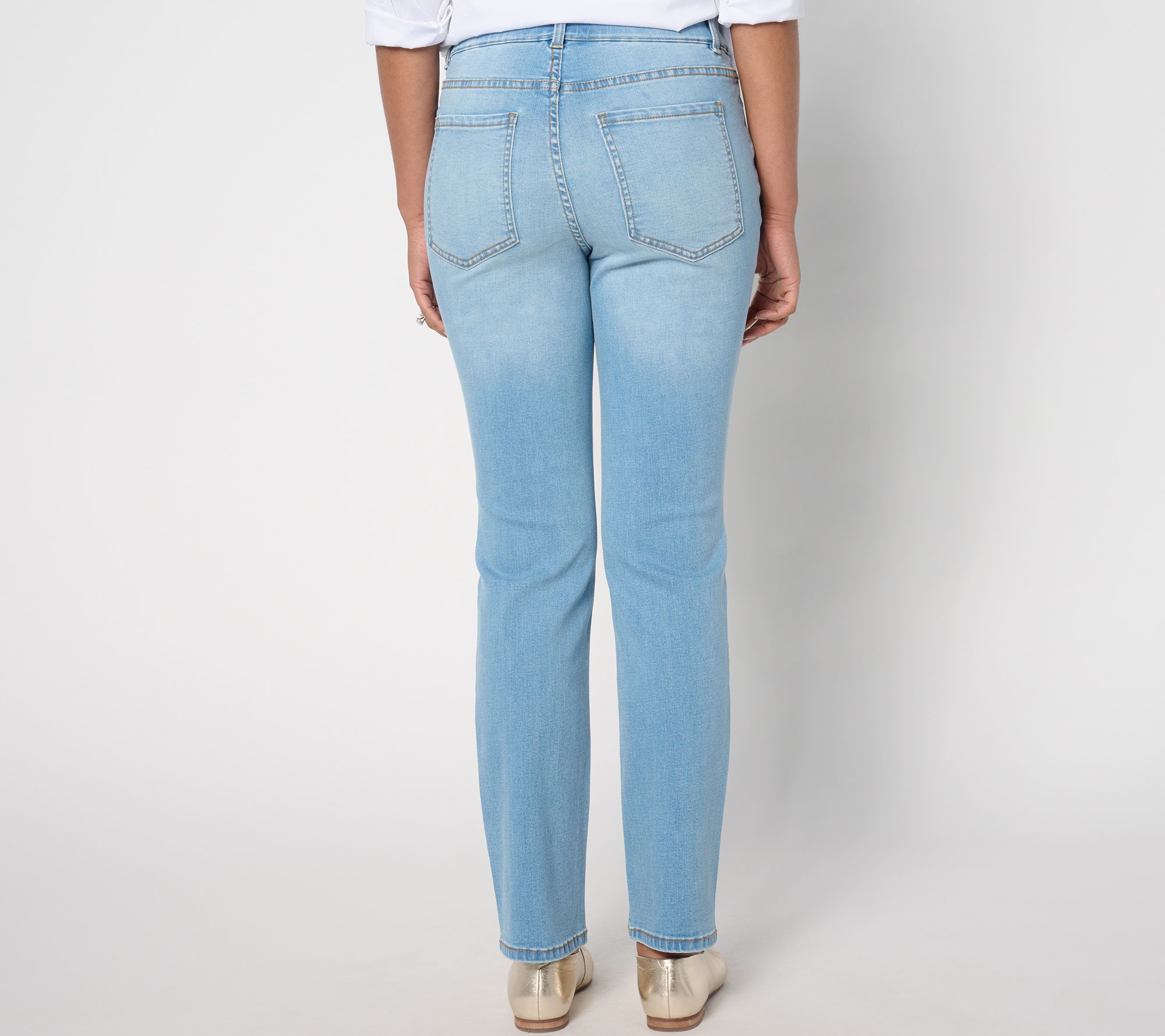 Isaac Mizrahi Live! Regular True Denim Indigo Straight Leg Jeans - QVC.com