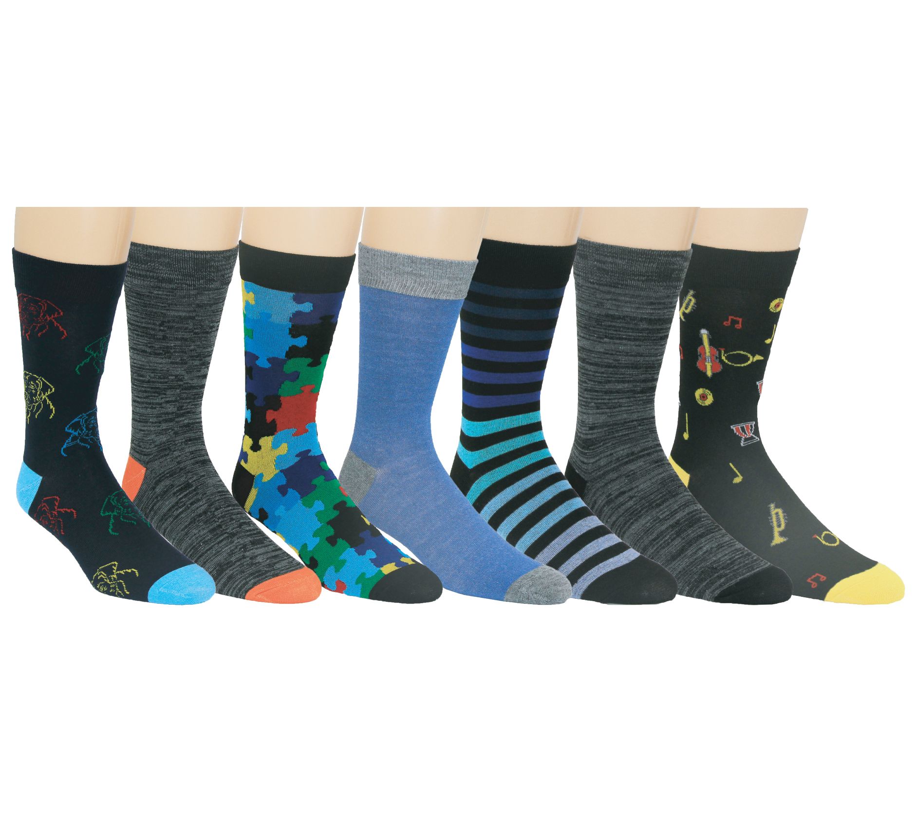 Alexander Julian Men's Week Planner Crew Sock Set - 7 Pair - QVC.com