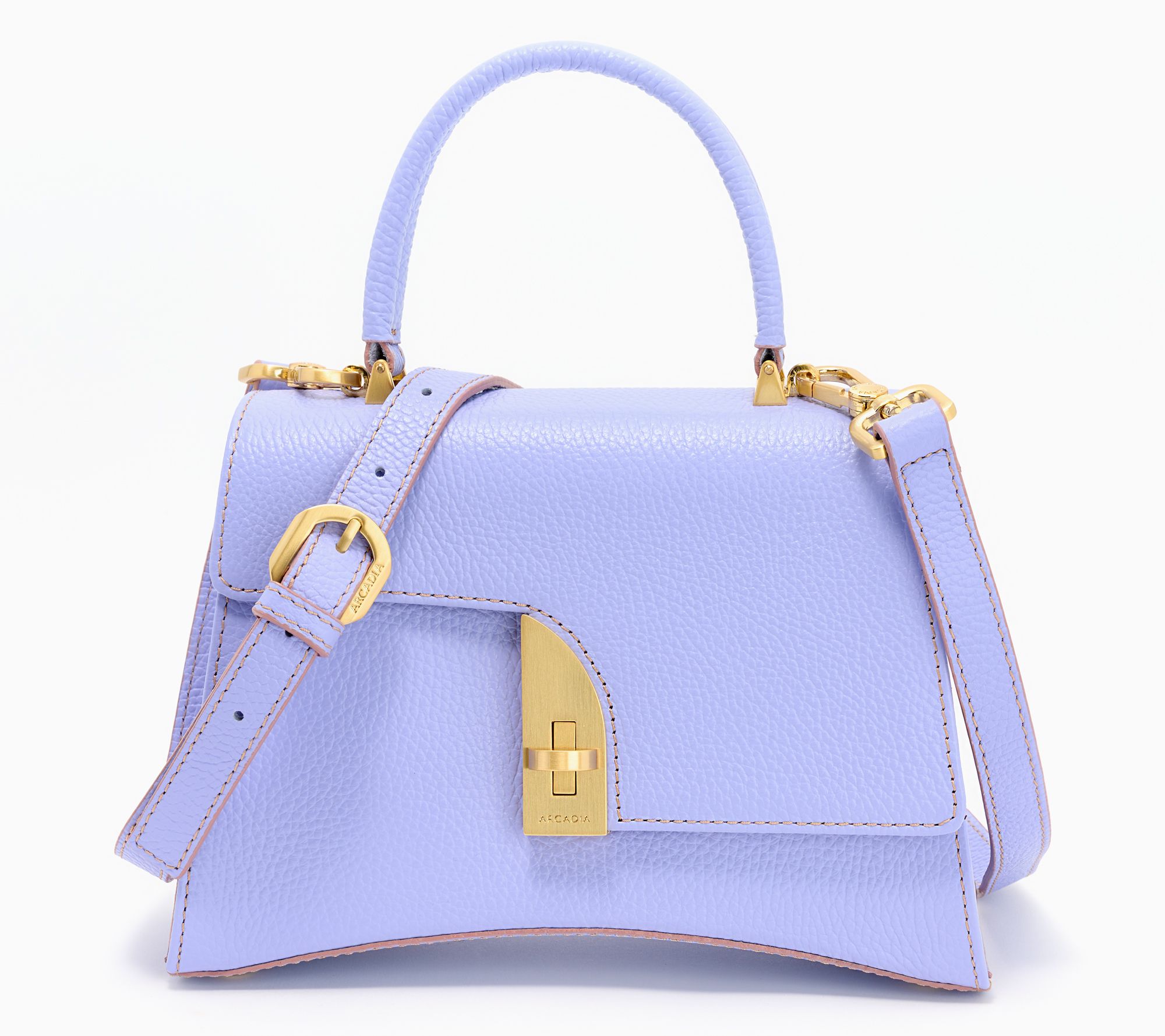 Arcadia Leather Arco Satchel with Crossbody Strap