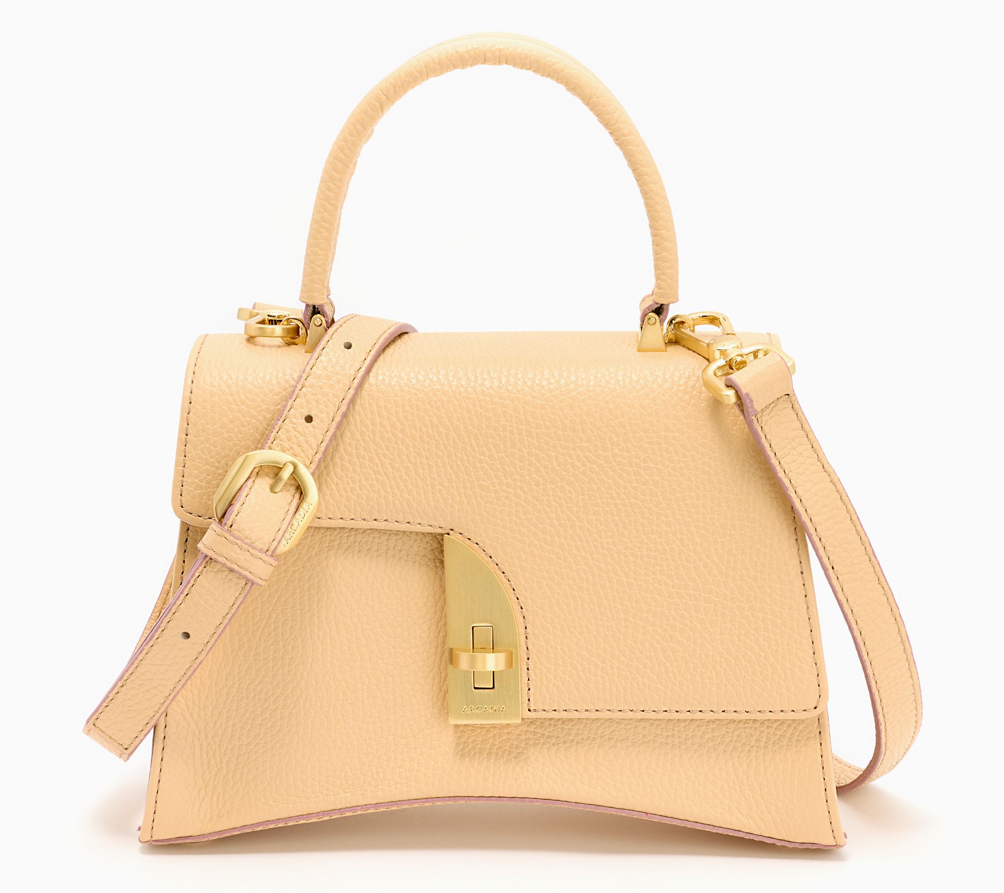 Arcadia Leather Arco Satchel with Crossbody Strap