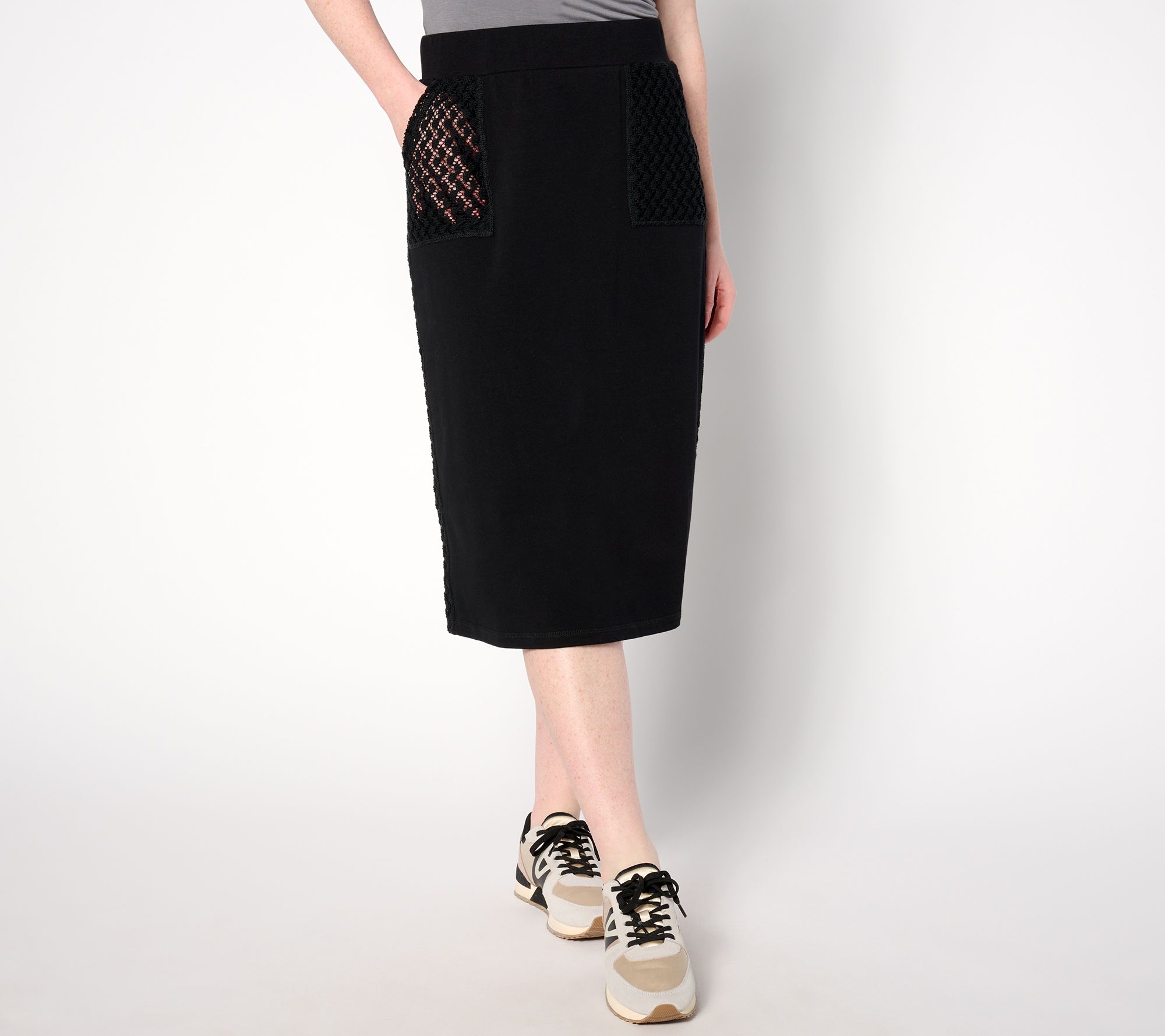 "As Is" LOGO Life by Lori Goldstein Petite French Terry Skirt