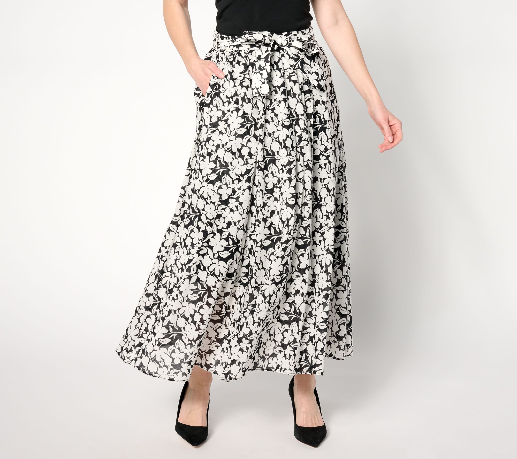 "As Is" BEAUTIFUL by Lawrence Zarian Regular Printed Faux Wrap Skirt