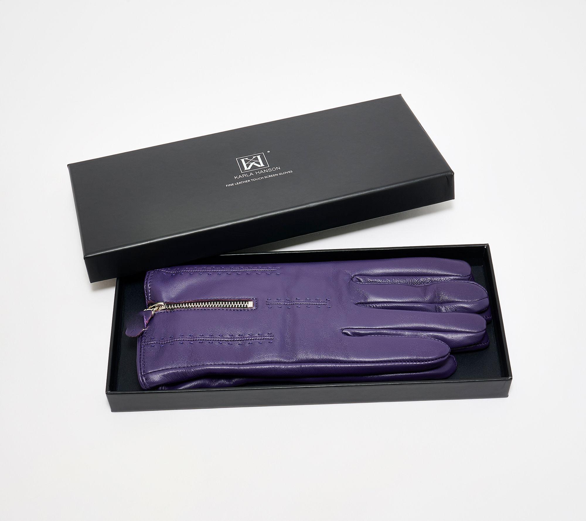 Karla Hanson Touch Screen Leather Gloves in Gift Box