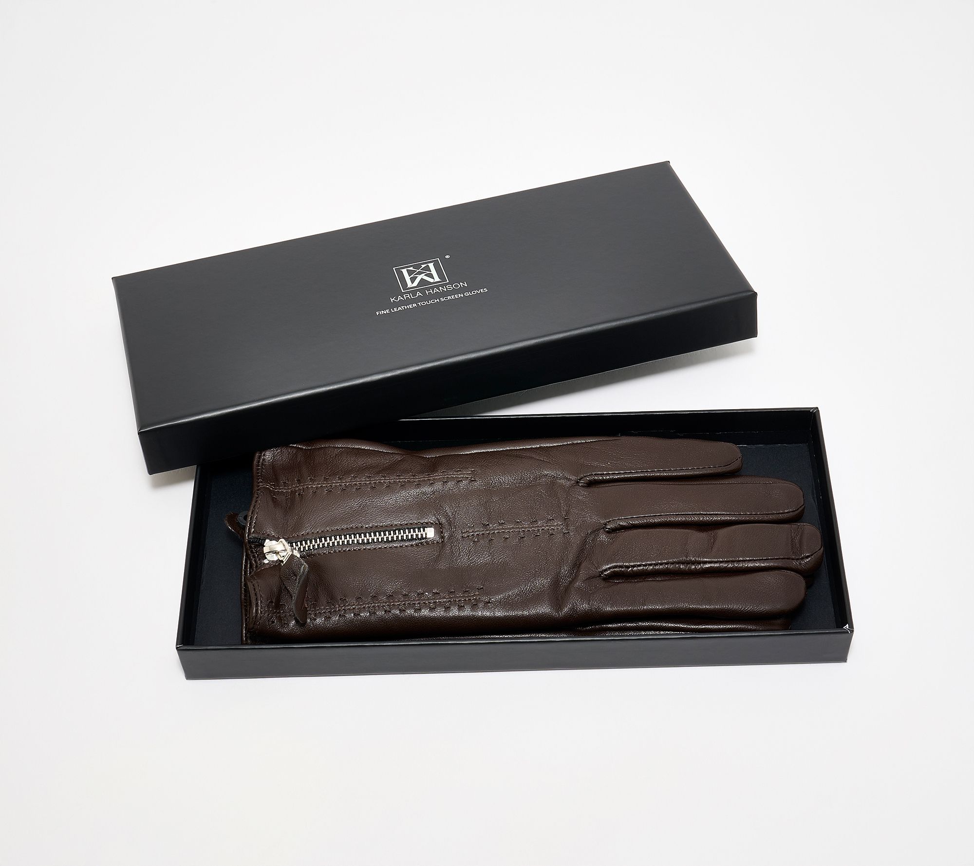 Karla Hanson Touch Screen Leather Gloves in Gift Box