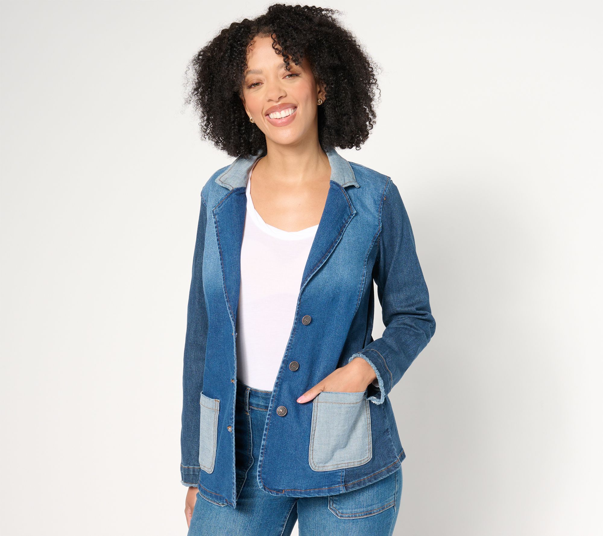 "As Is" LOGO by Lori Goldstein Blazer with Patch Pockets
