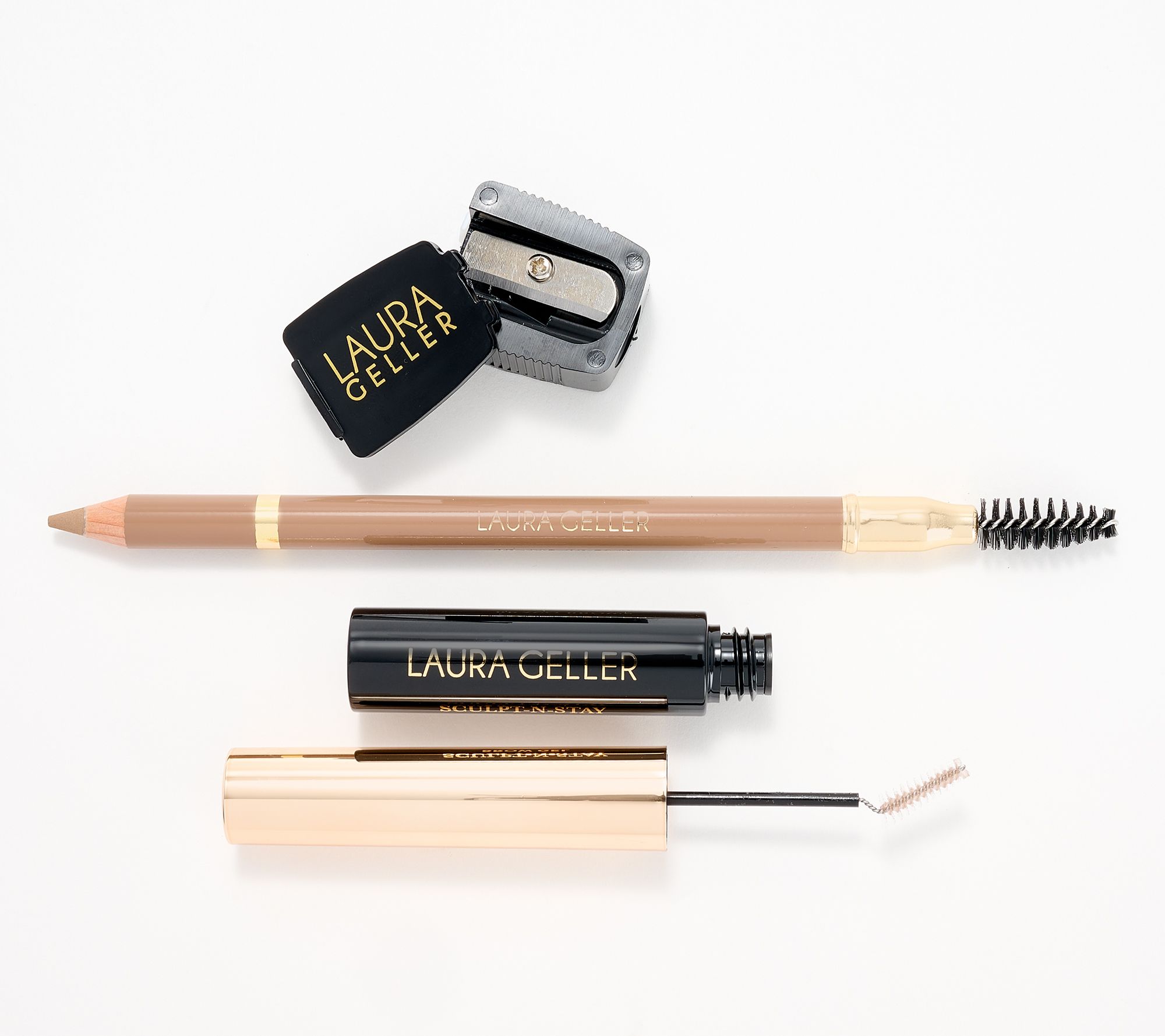 Laura Geller Bravo Brow Soft Pencil with Brow Gel and Sharpener