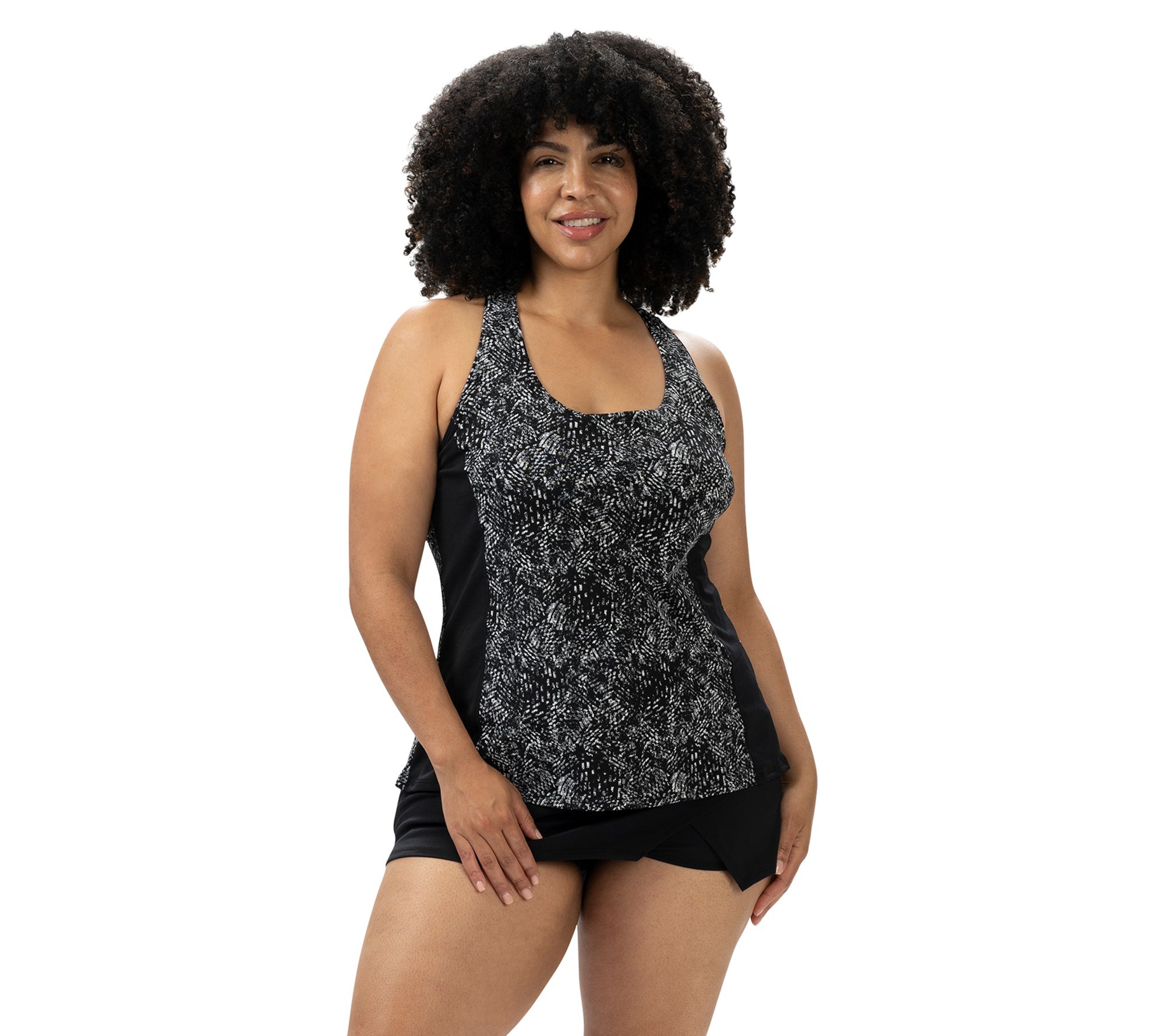 Aquashape Womens Printed Twist Back Tankini Top