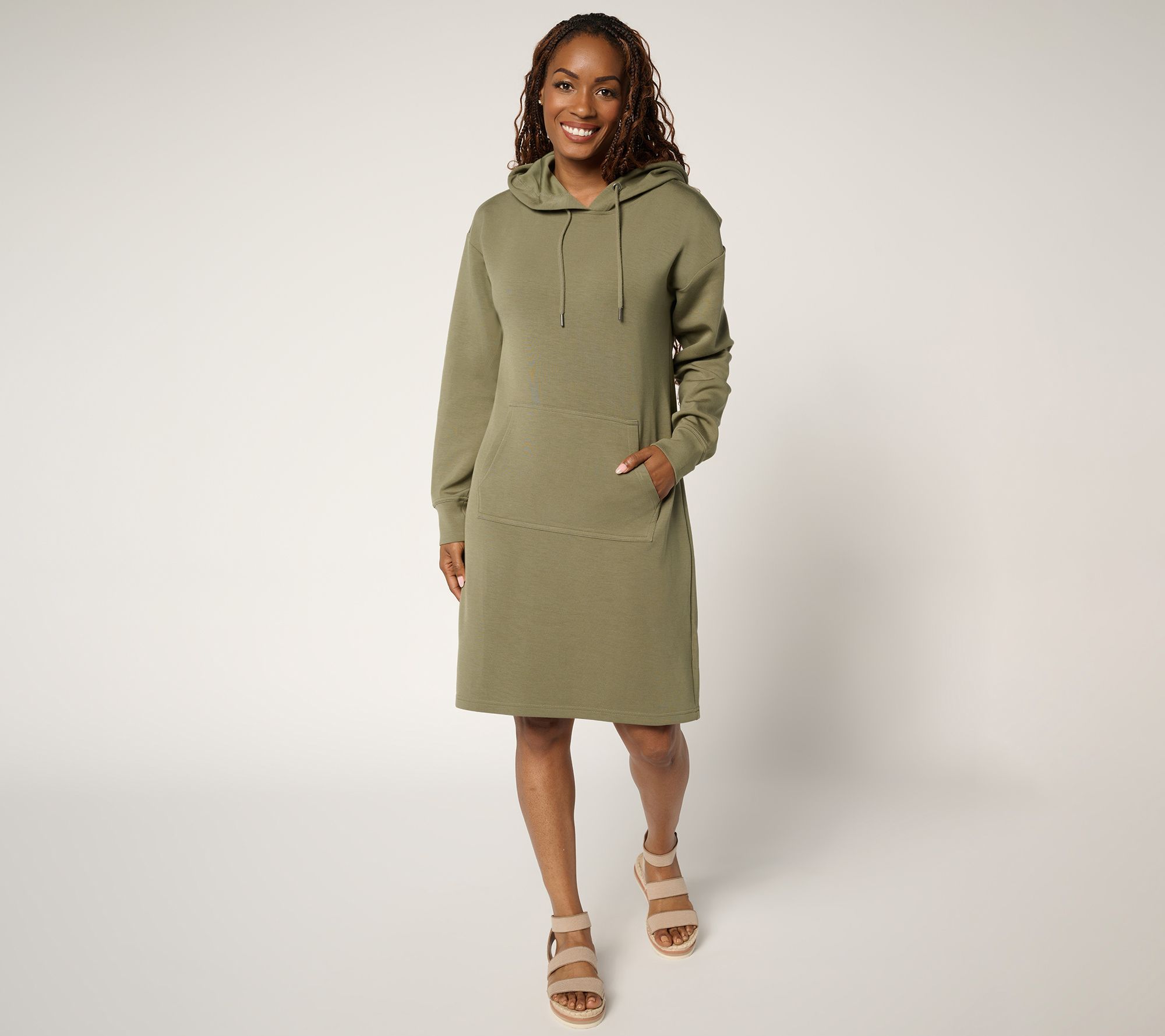 Belle by Kim Gravel Regular ScubaLuxe On the Go Hooded Dress