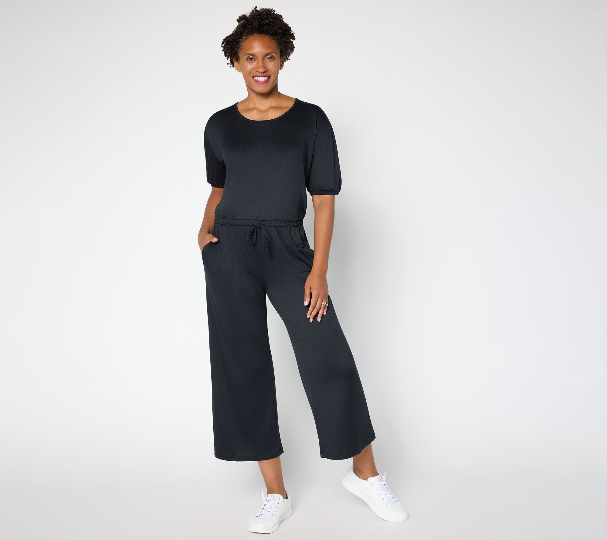 MUK LUKS Dream Cloud Elbow Sleeve Wide Leg Jumpsuit