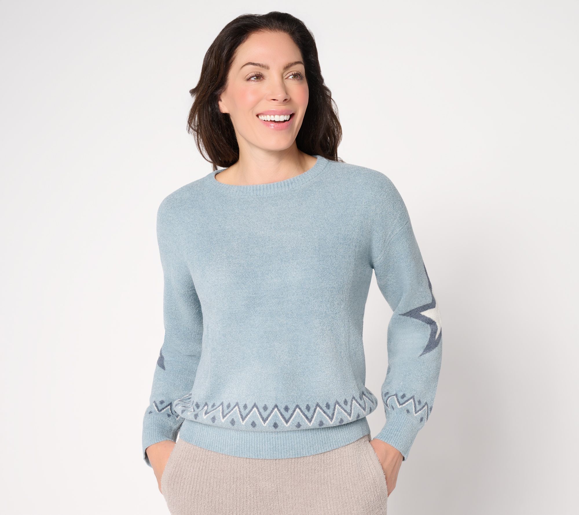 Barefoot Dreams CozyChic Ultra Lite Star Crewneck Pullover