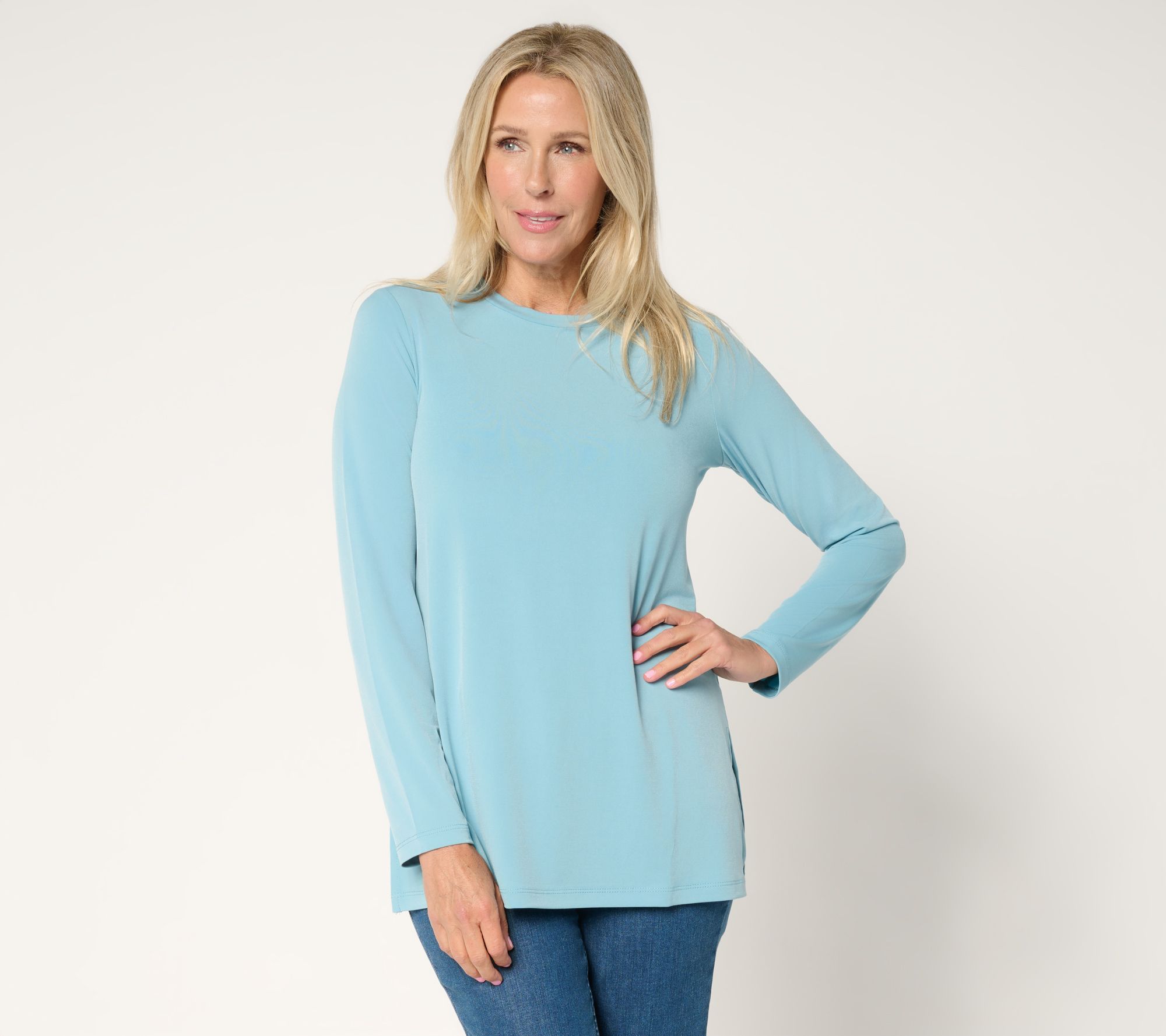 Susan Graver Essentials Liquid Knit Crew Neck Top
